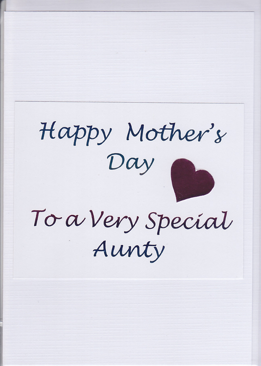 Mother's Day Foil Heart Aunty Card